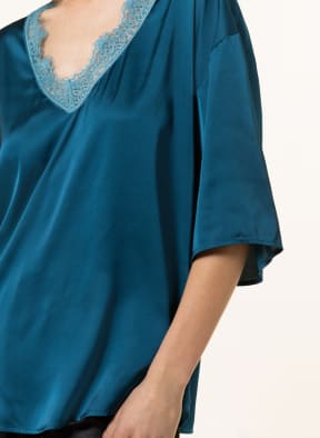 SIMONE PÉRÈLE Pajama shirt SATIN SECRETS in satin, Color: DARK BLUE (Image 1)