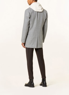 CINQUE Coat CIARSENAL with faux fur and detachable trim, Color: GRAY (Image 1)