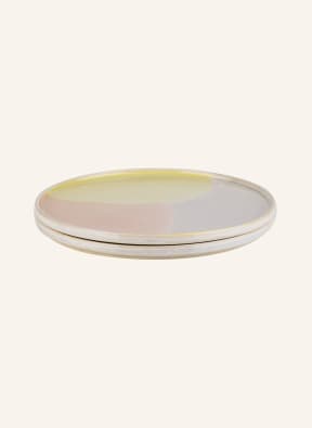 HK living Set of 2 dessert plates, Color: LIGHT GRAY/ YELLOW/ LIGHT PINK (Image 1)