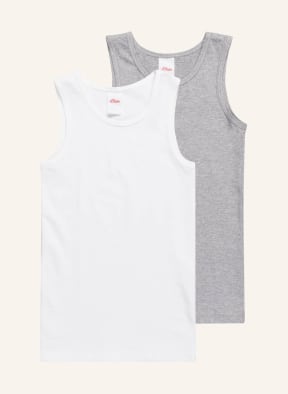 s.Oliver RED 2er-Pack Unterhemden , Farbe: CREME/ HELLGRAU MELIERT (Bild 1)