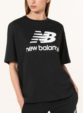 new balance Oversized shirt ESSENTIALS STACKED, Color: BLACK (Image 1)
