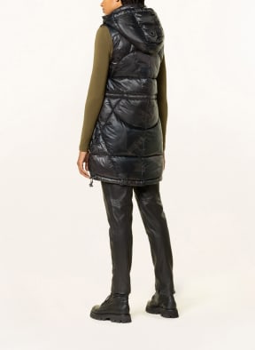 ULLI EHRLICH SPORTALM Quilted vest, Color: BLACK/ DARK GREEN (Image 1)