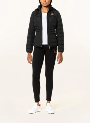 EA7 EMPORIO ARMANI Quilted jacket with detachable hood, Color: BLACK (Image 1)