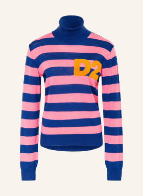 DSQUARED2 Rollkragenpullover, Farbe: BLAU/ PINK (Bild 1)