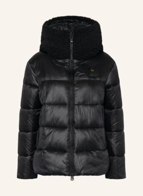 Blauer Steppjacke mit Teddyfell und SORONA®AURA-Isolierung, Farbe: SCHWARZ (Bild 1)