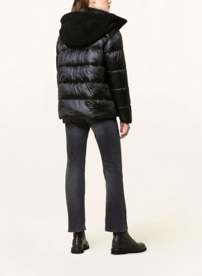 Blauer Steppjacke mit Teddyfell und SORONA®AURA-Isolierung, Farbe: SCHWARZ (Bild 1)