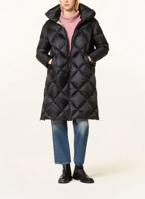 Blauer Daunenmantel mit Schmucksteinen, Farbe: SCHWARZ (Bild 1)