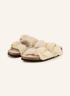 BIRKENSTOCK Slides ARIZONA made of real fleece, Color: ECRU (Image 1)