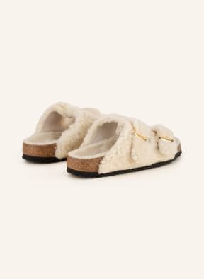 BIRKENSTOCK Slides ARIZONA made of real fleece, Color: ECRU (Image 1)