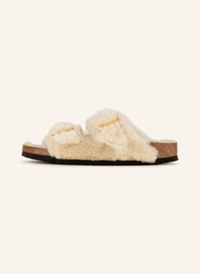 BIRKENSTOCK Slides ARIZONA made of real fleece, Color: ECRU (Image 1)