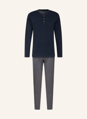 SCHIESSER Schlafanzug FASHION NIGHTWEAR, Farbe: DUNKELBLAU/ WEISS (Bild 1)