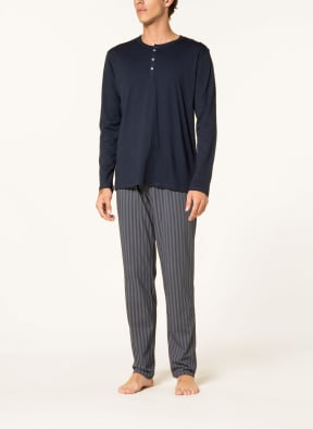 SCHIESSER Schlafanzug FASHION NIGHTWEAR, Farbe: DUNKELBLAU/ WEISS (Bild 1)