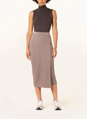 Calvin Klein Knit skirt in wrap look, Color: TAUPE (Image 1)