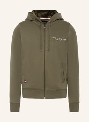 TOMMY HILFIGER Sweatjacke mit Kunstfell, Farbe: OLIV (Bild 1)