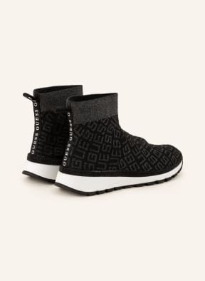 GUESS Hightop-Sneaker ZYLA mit Schmucksteinen und Glitzergarn, Farbe: SCHWARZ (Bild 1)