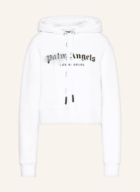 Palm Angels Hoodie with decorative gems, Color: WHITE (Image 1)