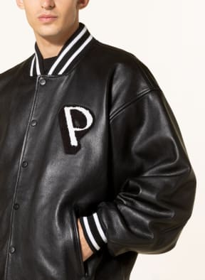 PREACH Oversized bomber jacket made of leather, Color: BLACK (Image 1)