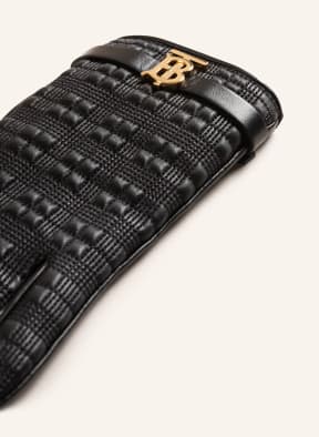 BURBERRY Leather gloves, Color: BLACK (Image 1)