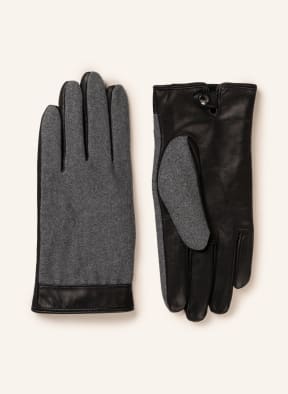JOOP! Handschuhe im Materialmix, Farbe: SCHWARZ/ DUNKELGRAU (Bild 1)