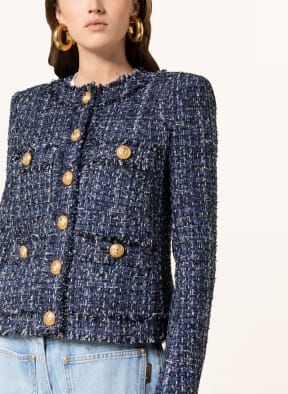 BALMAIN Tweed blazers, Color: DARK BLUE (Image 1)