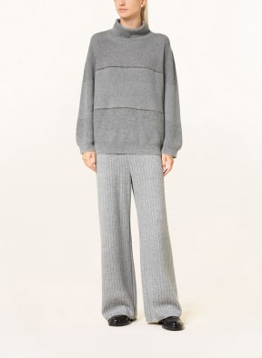FABIANA FILIPPI Turtleneck sweater in merino wool with decorative gems, Color: GRAY (Image 1)