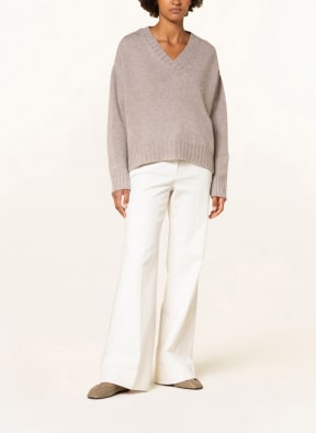 ALLUDE Cardigan with glitter thread , Color: BEIGE (Image 1)