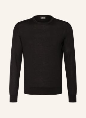 ZEGNA Cashmere-Pullover mit Seide , Farbe: SCHWARZ (Bild 1)