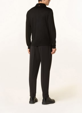 ZEGNA Jersey-Poloshirt mit Merinowolle, Farbe: SCHWARZ (Bild 1)