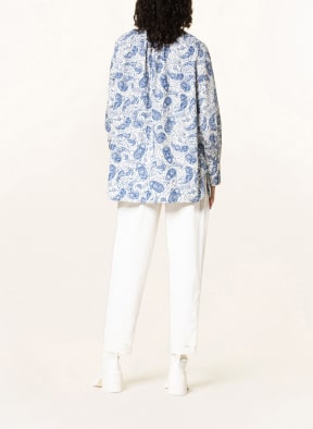 GANNI Bluse mit Rüschen, Farbe: WEISS/ BLAU (Bild 1)