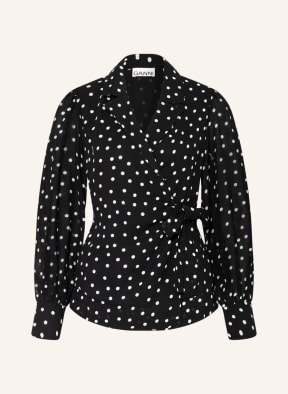 GANNI Wickelbluse , Farbe: SCHWARZ/ WEISS (Bild 1)