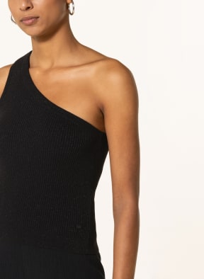 Marc O'Polo DENIM One-shoulder knit top with glitter thread, Color: BLACK (Image 1)