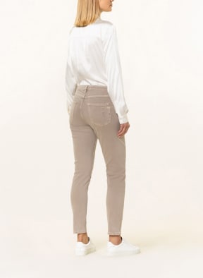 monari Skinny Jeans mit Nieten und Schmucksteinen, Farbe: BEIGE (Bild 1)