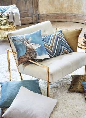 PROFLAX Faux fur decorative cushion cover COCOON, Color: WHITE (Image 1)