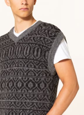 NN07 Sweater vest with alpaca , Color: GRAY/ BLACK (Image 1)