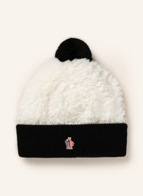 MONCLER enfant Teddyfell-Mütze, Farbe: CREME/ SCHWARZ (Bild 1)
