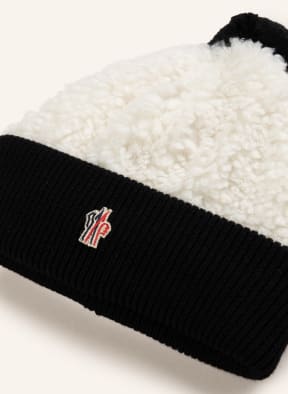 MONCLER enfant Teddyfell-Mütze, Farbe: CREME/ SCHWARZ (Bild 1)