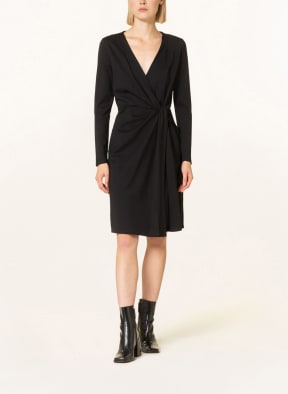comma Dress in wrap look, Color: BLACK (Image 1)