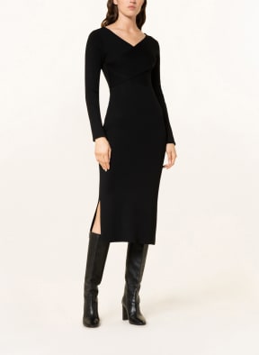 s.Oliver BLACK LABEL Knit dress in wrap look, Color: BLACK (Image 1)