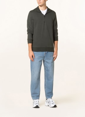 TRUSTED HANDWORK Half-zip sweater NASHVILLE, Color: KHAKI (Image 1)