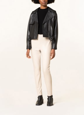 oui Leggings in Lederoptik , Farbe: HELLGRAU (Bild 1)