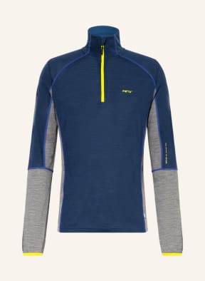 me°ru' Undershirt SLAGELSE with merino wool, Color: BLUE/ GRAY (Image 1)