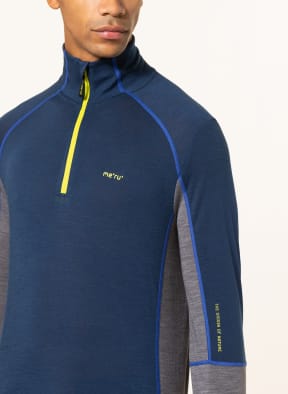 me°ru' Undershirt SLAGELSE with merino wool, Color: BLUE/ GRAY (Image 1)