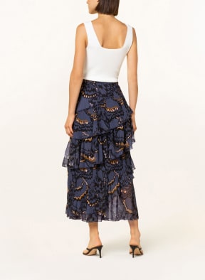 TED BAKER Plisseerock FURELA mit Volants, Farbe: DUNKELBLAU/ DUNKELGELB/ HELLROSA (Bild 1)