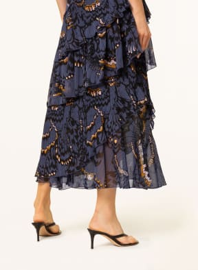 TED BAKER Plisseerock FURELA mit Volants, Farbe: DUNKELBLAU/ DUNKELGELB/ HELLROSA (Bild 1)