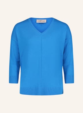 CARTOON Sweater with 3/4 sleeves, Color: BLUE (Image 1)