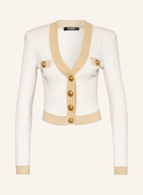 BALMAIN Cardigan with glitter thread , Color: CREAM/ GOLD (Image 1)