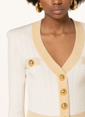 BALMAIN Cardigan with glitter thread , Color: CREAM/ GOLD (Image 1)