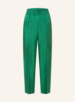 RED VALENTINO Wide leg trousers made of silk, Color: GREEN (Image 1)