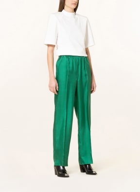 RED VALENTINO Wide leg trousers made of silk, Color: GREEN (Image 1)