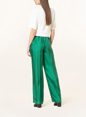 RED VALENTINO Wide leg trousers made of silk, Color: GREEN (Image 1)